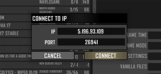 Connect To IP panel within 7D2D