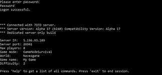 Telnet connection established